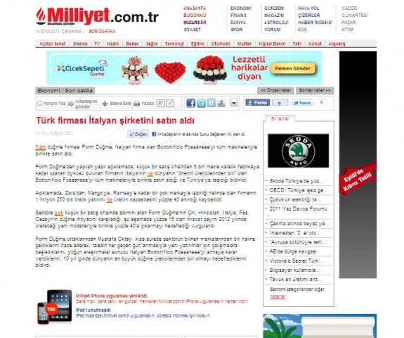 Türk Firması İtalyan Şirketini Satın Aldı/Milliyet Online