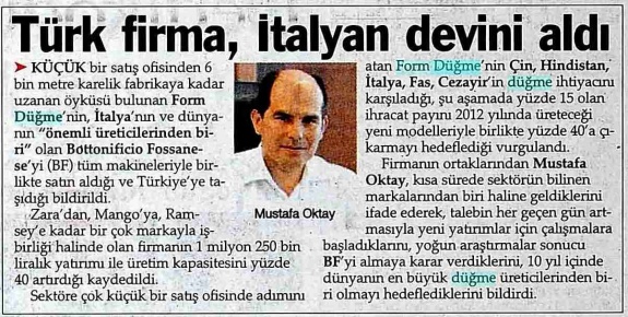Türk Firma, İtalyan Devini Aldı/Sözcü Gazetesi