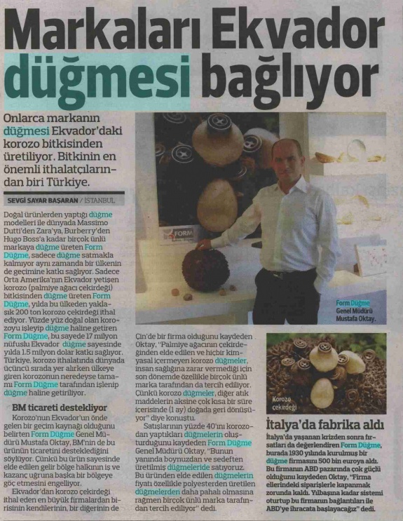 Markaları Ekvador Düğmesi Bağlıyor/Radikal Gazetesi 