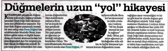 Düğmelerin Uzun Yol Hikayesi/Bursa Gerçek Gazetesi