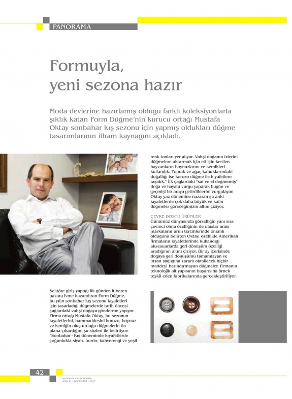 Formuyla, Yeni Sezona Hazır/Konfeksiyon Teknik Dergisi
