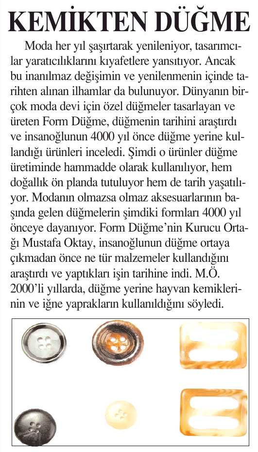 Kemikten Düğme /İstanbul Gazetesi