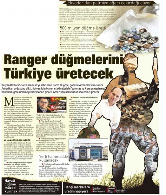 Ranger Düğmelerini Türkiye Üretecek